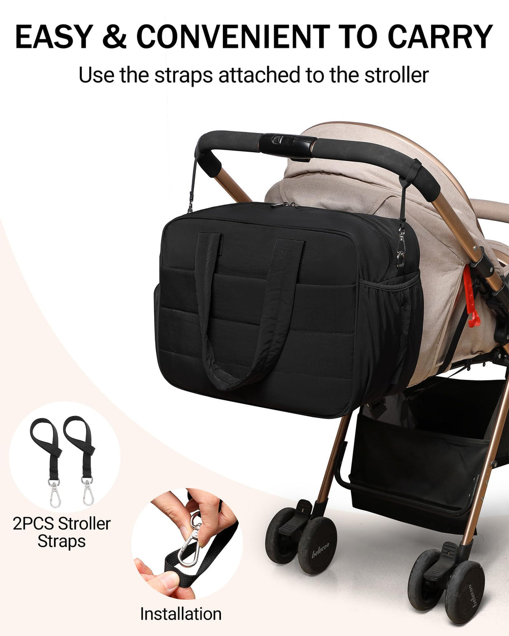 BAVERGE bag's trolley sleeve eases travel by attaching to a suitcase