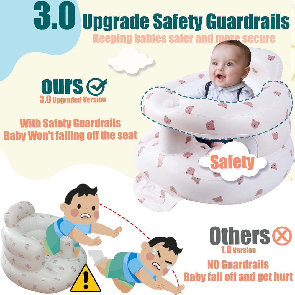 Bavbiiy inflatable baby seat backrest support aids growing posture.