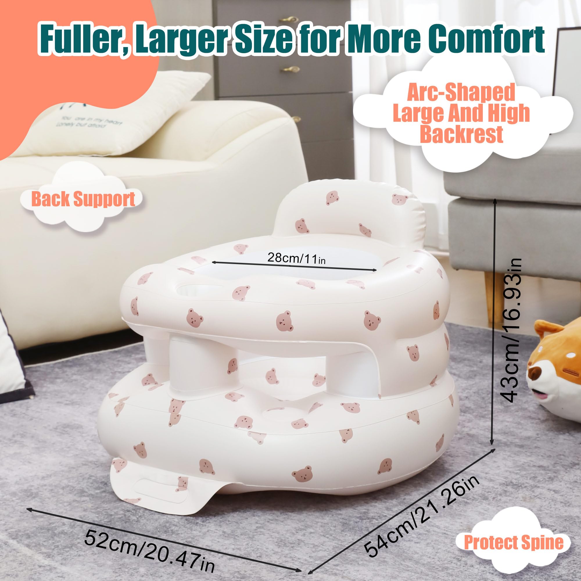 Bavbiiy inflatable baby seat portable folded design for travel.