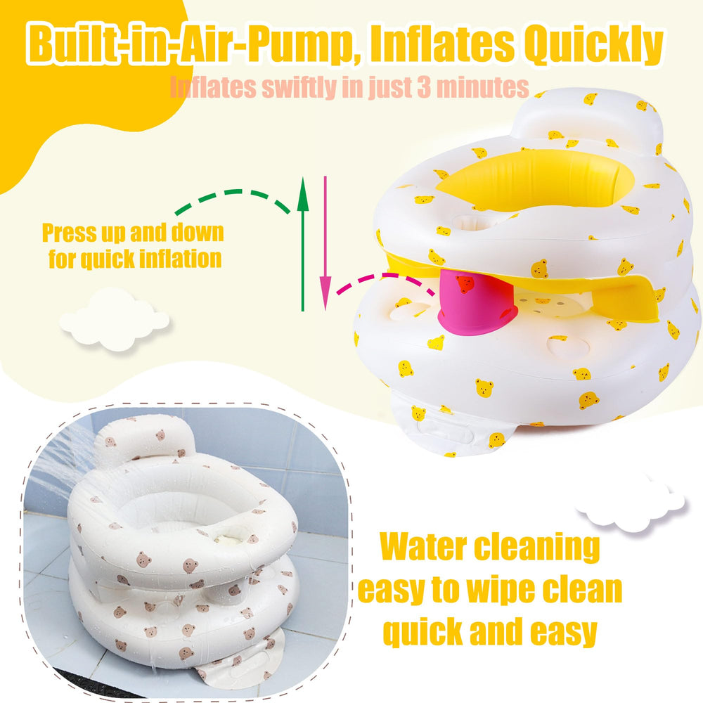Bavbiiy inflatable baby seat yellow bear gift idea for newborns and parents