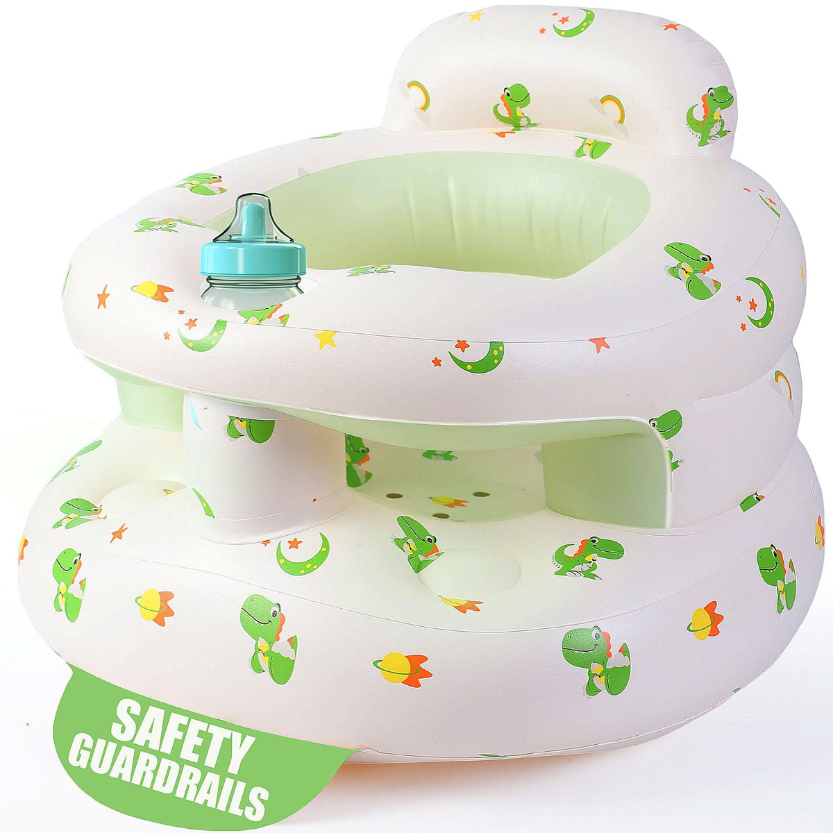 Bavbiiy upgraded inflatable baby seat with guardrails for safer sitting.