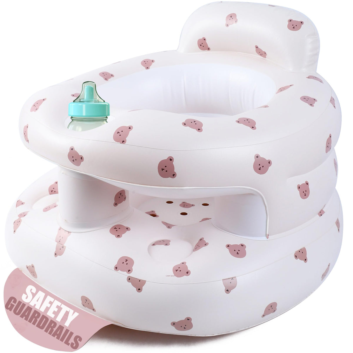 Bavbiiy inflatable baby seat guardrails keep infants secure during play.