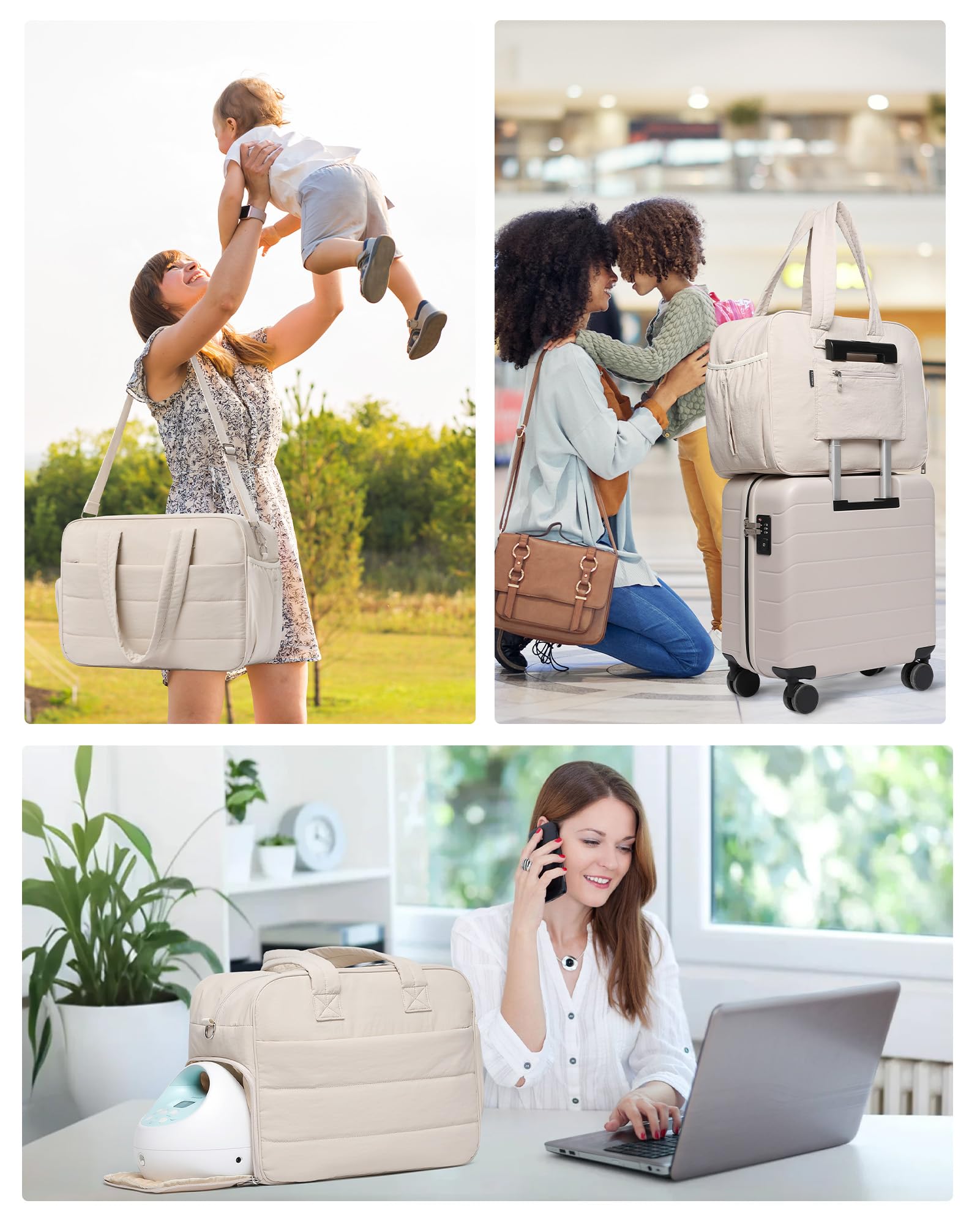 BAVERGE diaper bag convertible design offers hands-free crossbody wear for busy days.