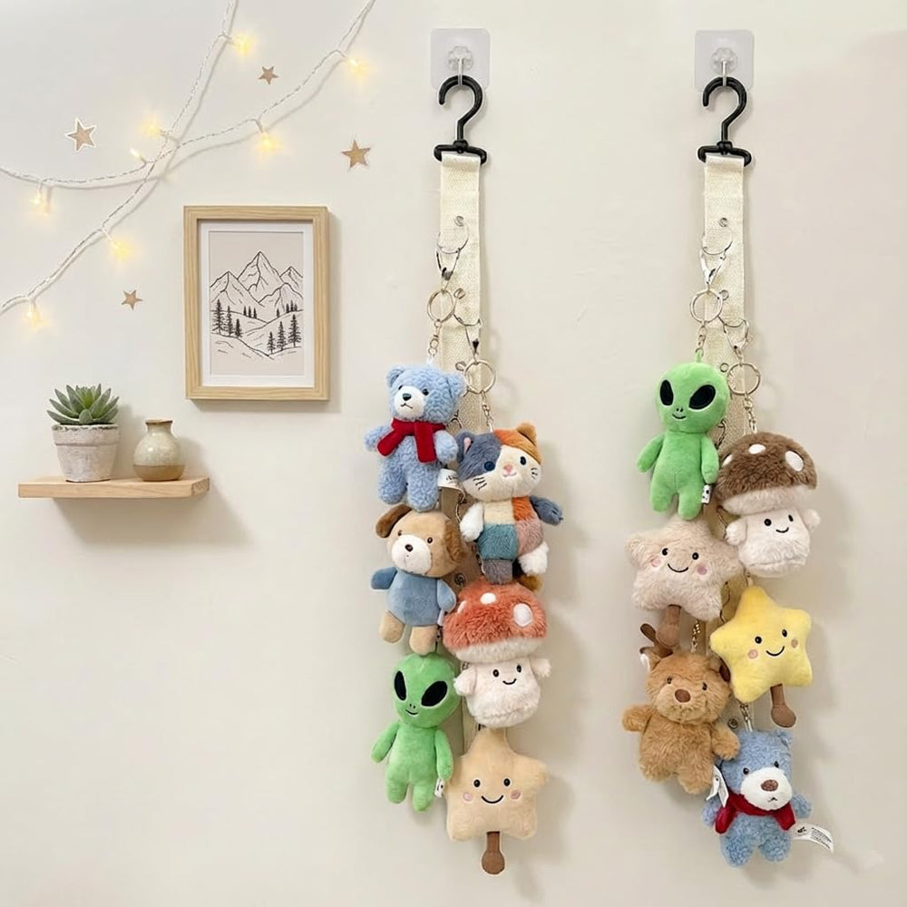 Bawiked plush-doll collector rack keeps Labubu dolls organized and accessible.