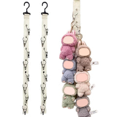 Bawiked plush-doll hanging storage rope display rack with 8 clips holds plush toys securely.