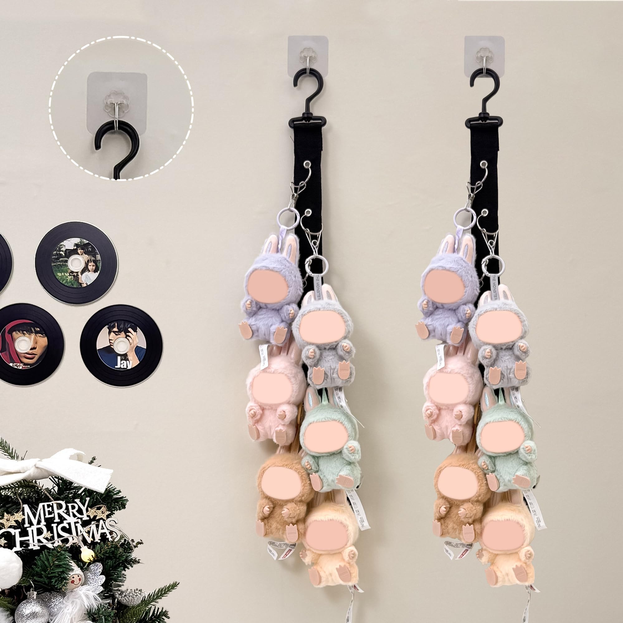Bawiked wall display rope holds up to 3kg without sagging for plushies.