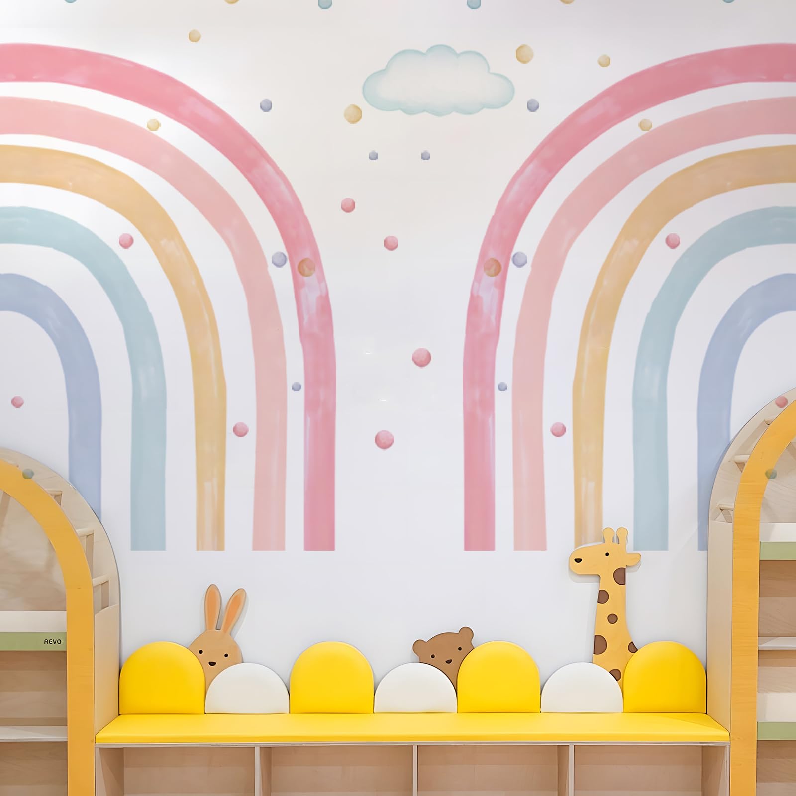 Bawusou colorful playroom decor enhances kid-friendly spaces without damage.