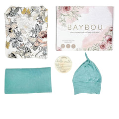 Baybou robe swaddle set matching mommy and baby floral design for photo moments