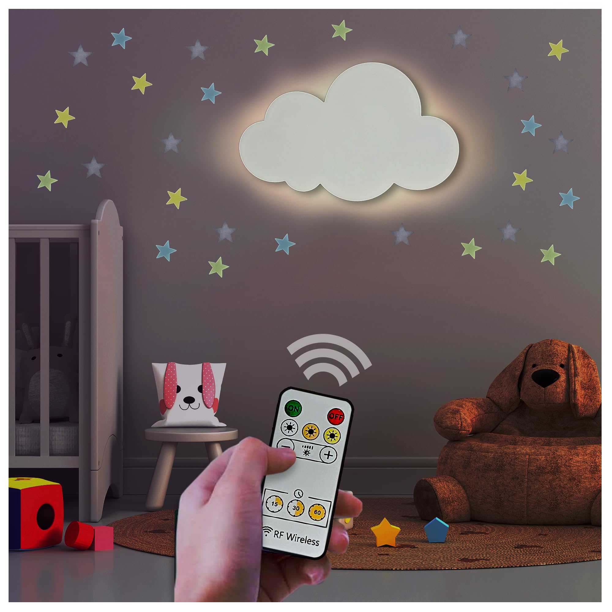 BAZENTI Cloud Lights ceiling stars glow for magical teen room decor