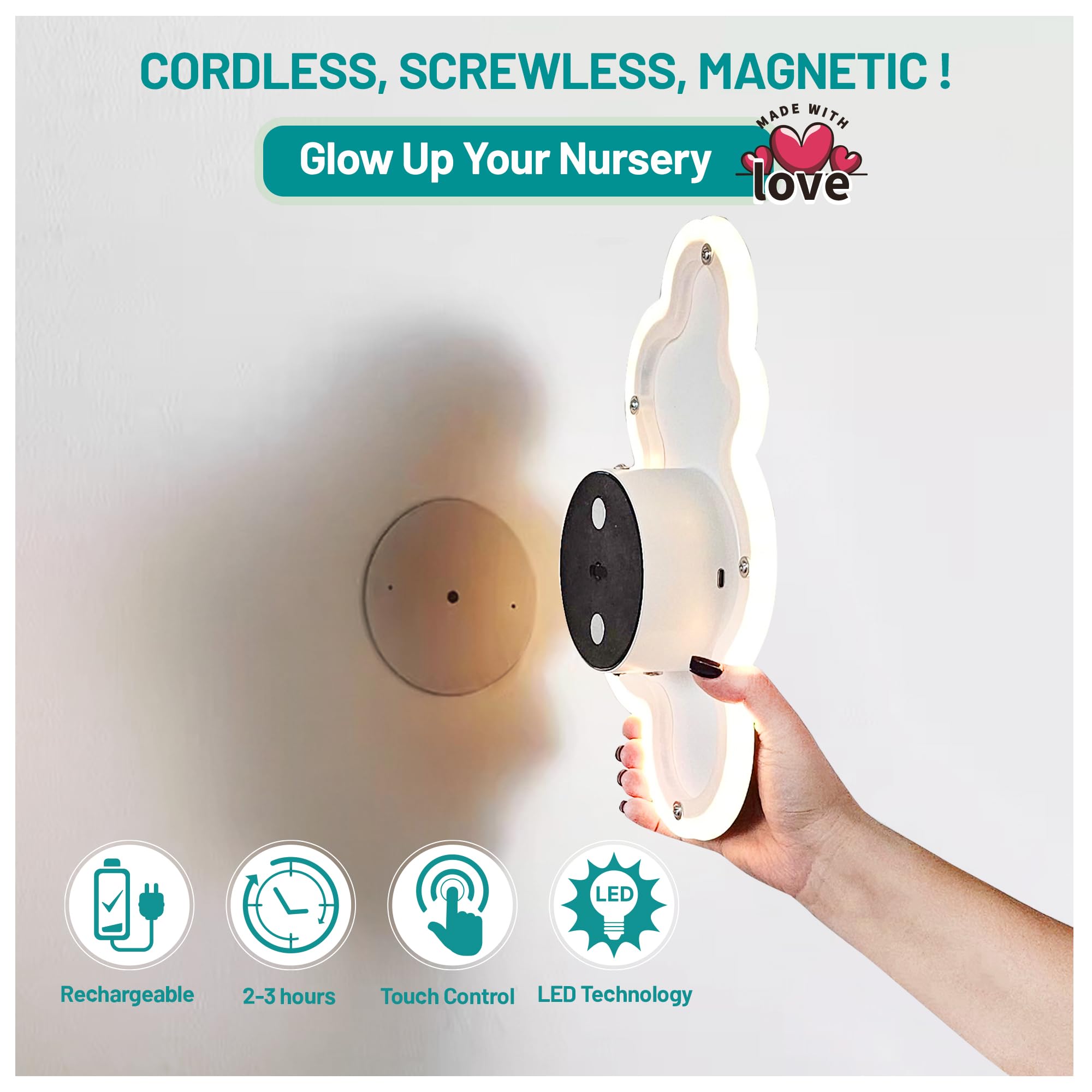 BAZENTI Cloud Lights magnetic mount enables tool-free wall setup