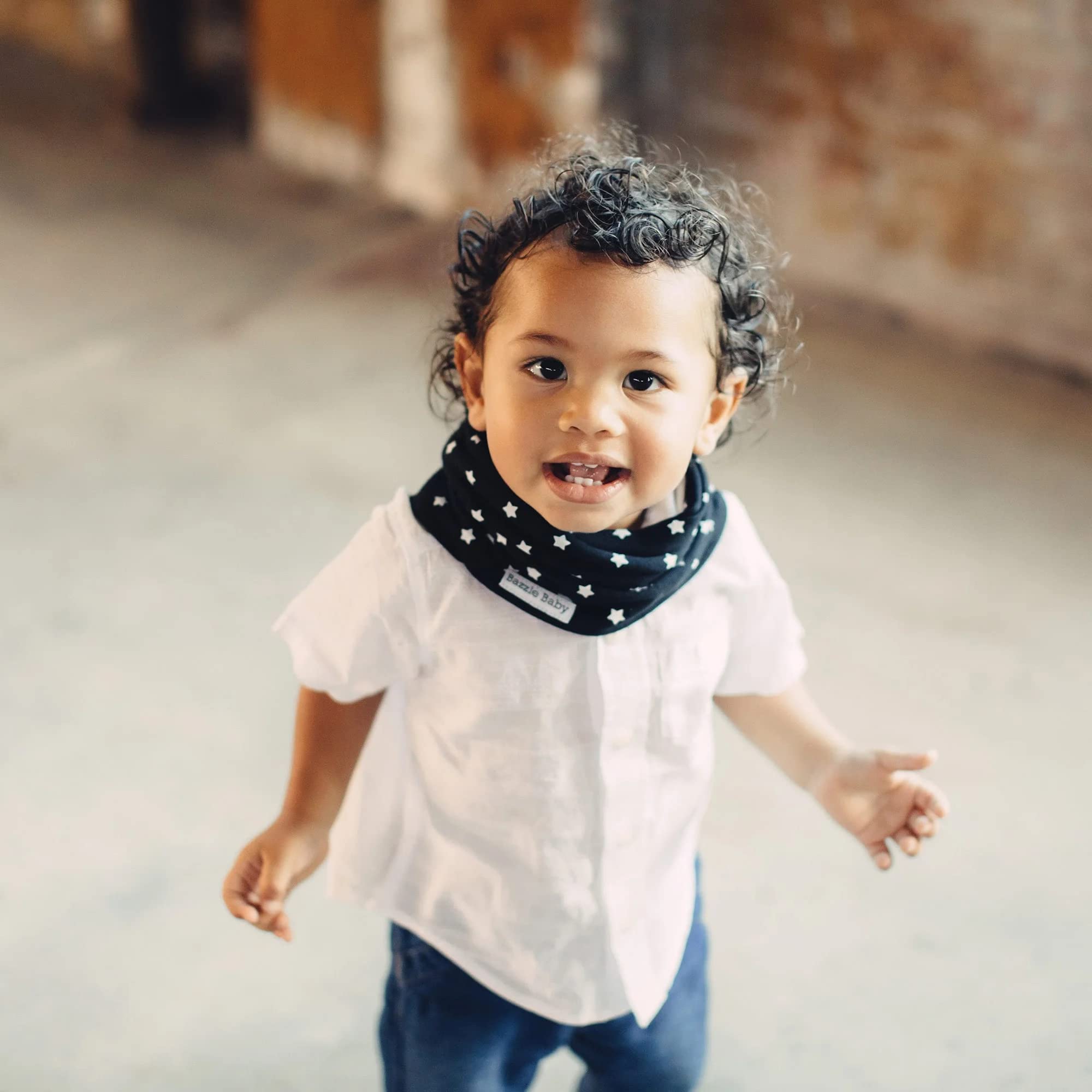 Bazzle Baby Scarf Drool Bib Night Sky with Pen Lines offers versatile fashion.
