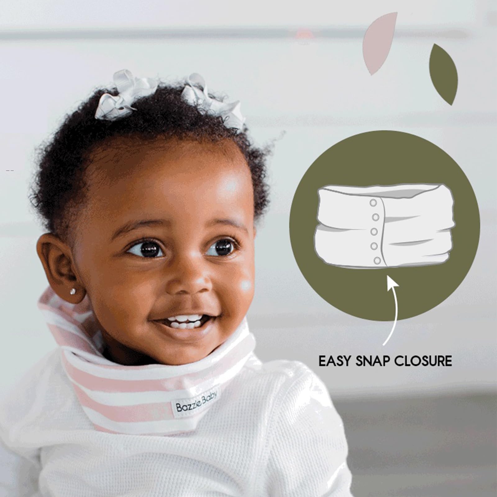 Bazzle Baby Bandobib double-layer cotton closeup highlighting absorption.