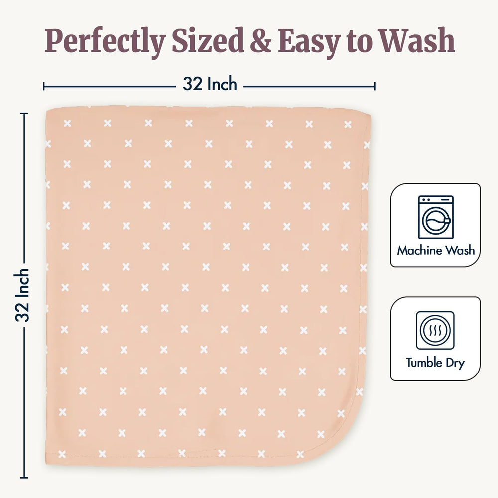 Bazzle Baby swaddle blanket breathable fabric demonstrating airy weave for all-season comfort