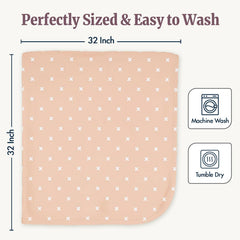 Bazzle Baby swaddle blanket breathable fabric demonstrating airy weave for all-season comfort