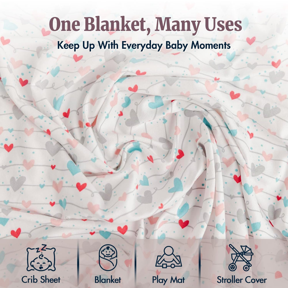 Bazzle Baby Sweetheart multi-use blanket shown as a stroller cover.