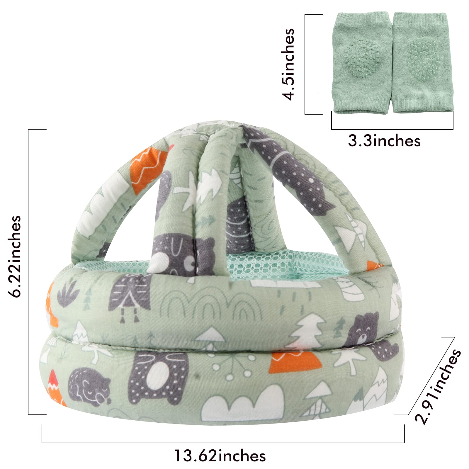 BB-1003 Green adjustable-strap closeup secure fit for active toddlers