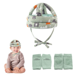 BB-1003 Green front view helmet for safe crawling and walking