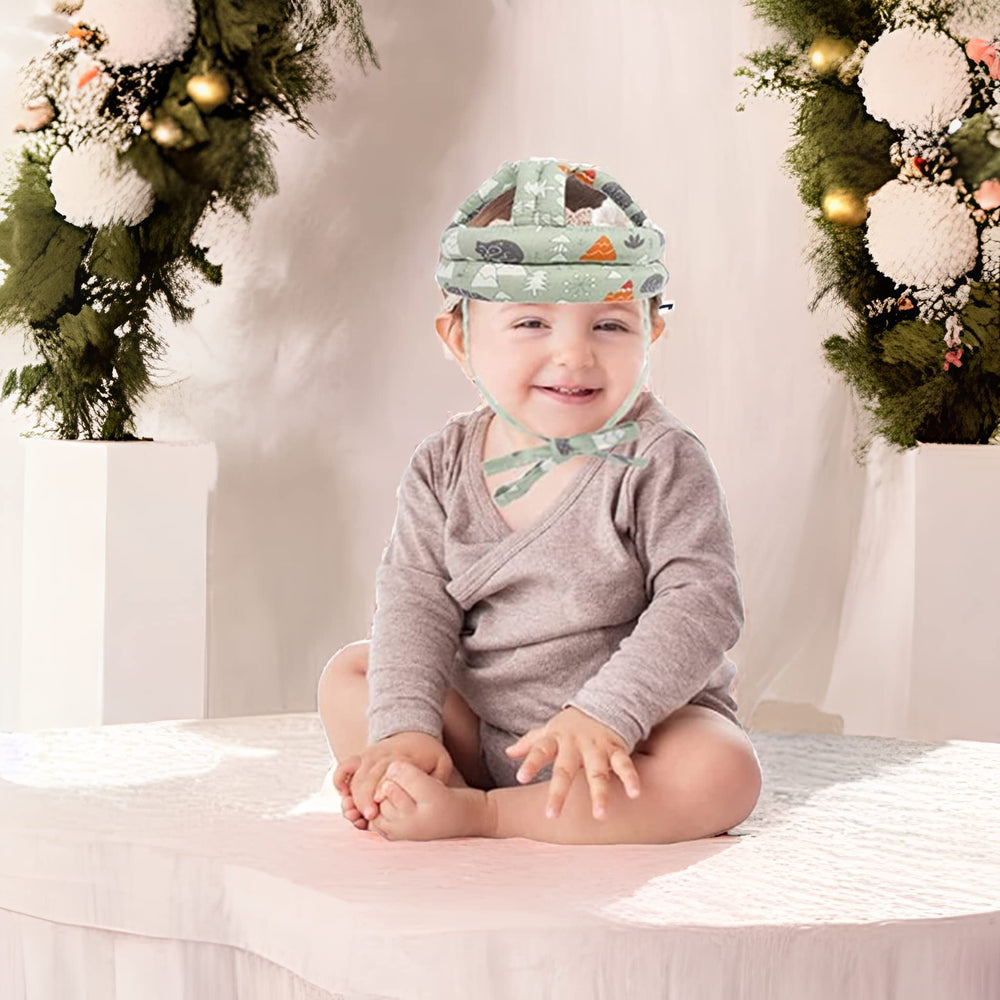 BB-1003 Green helmet in use on floor during crawling and walking