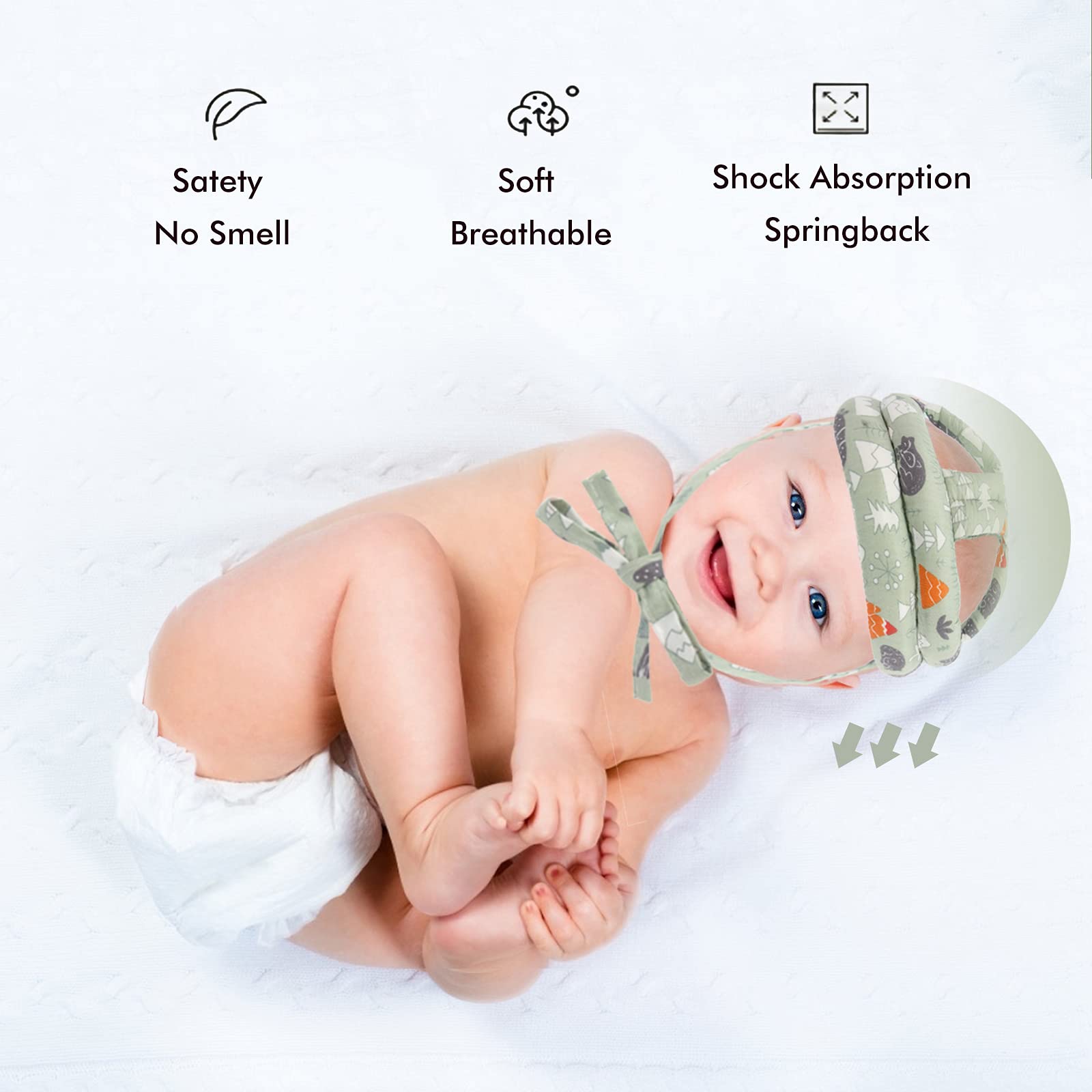 BB-1003 Green soft chin strap for comfortable wear