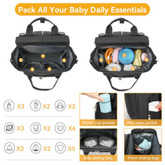 BB Dreamscape diaper bag backpack 19 pockets for organized baby essentials.