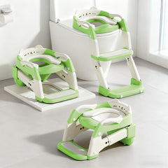 BBfancy potty training seat foldable green and white, ideal for compact travel.