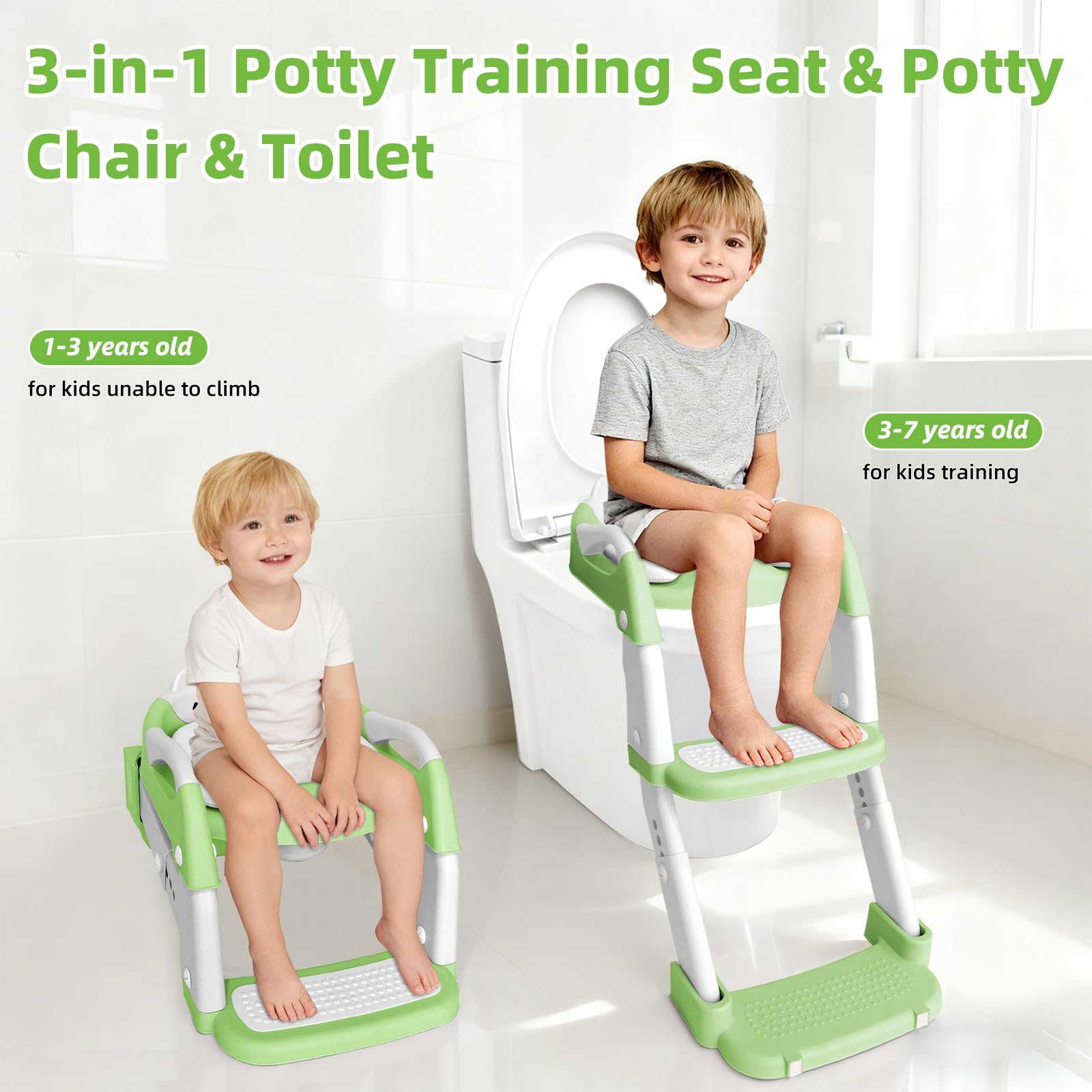BBfancy 3-in-1 potty seat with ladder, anti-slip base, and safety handles.