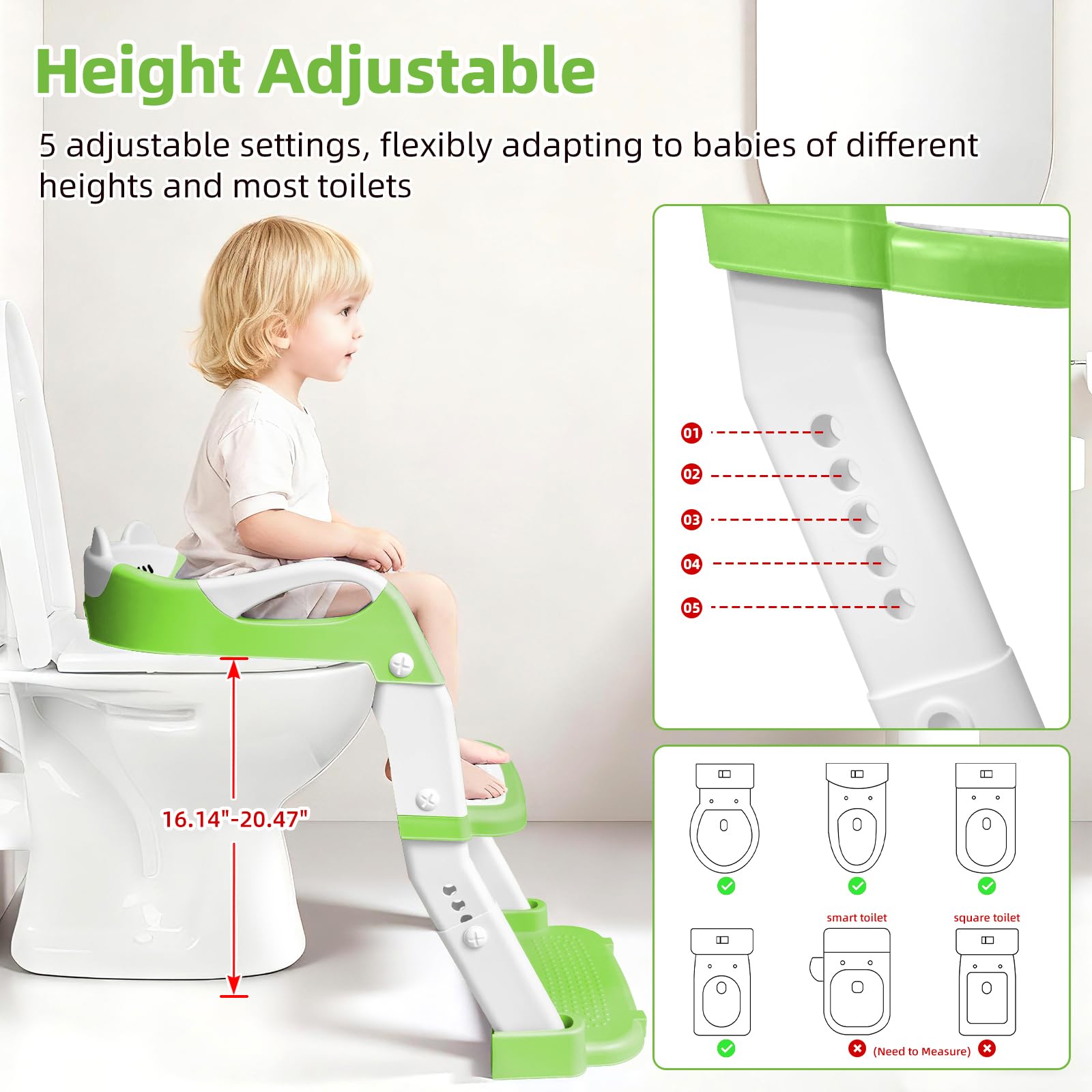 BBfancy non-slip ladder feet and widened pedals for stability.