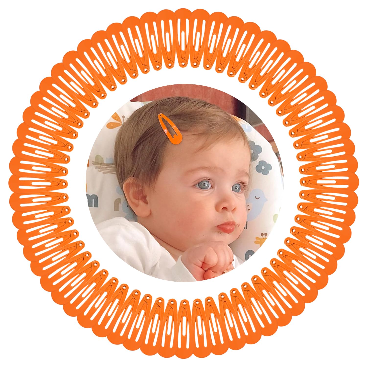 BBGifts 1-inch snap hair clip orange pack for versatile styling