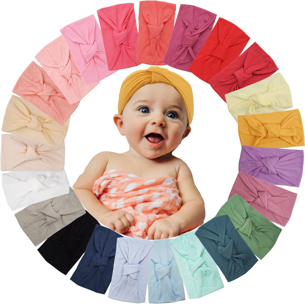 BBGifts 23-pack nylon headbands offer versatile color options for daily outfits.