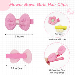 BBGifts knitted fabric clips gently resting on a girl's hair