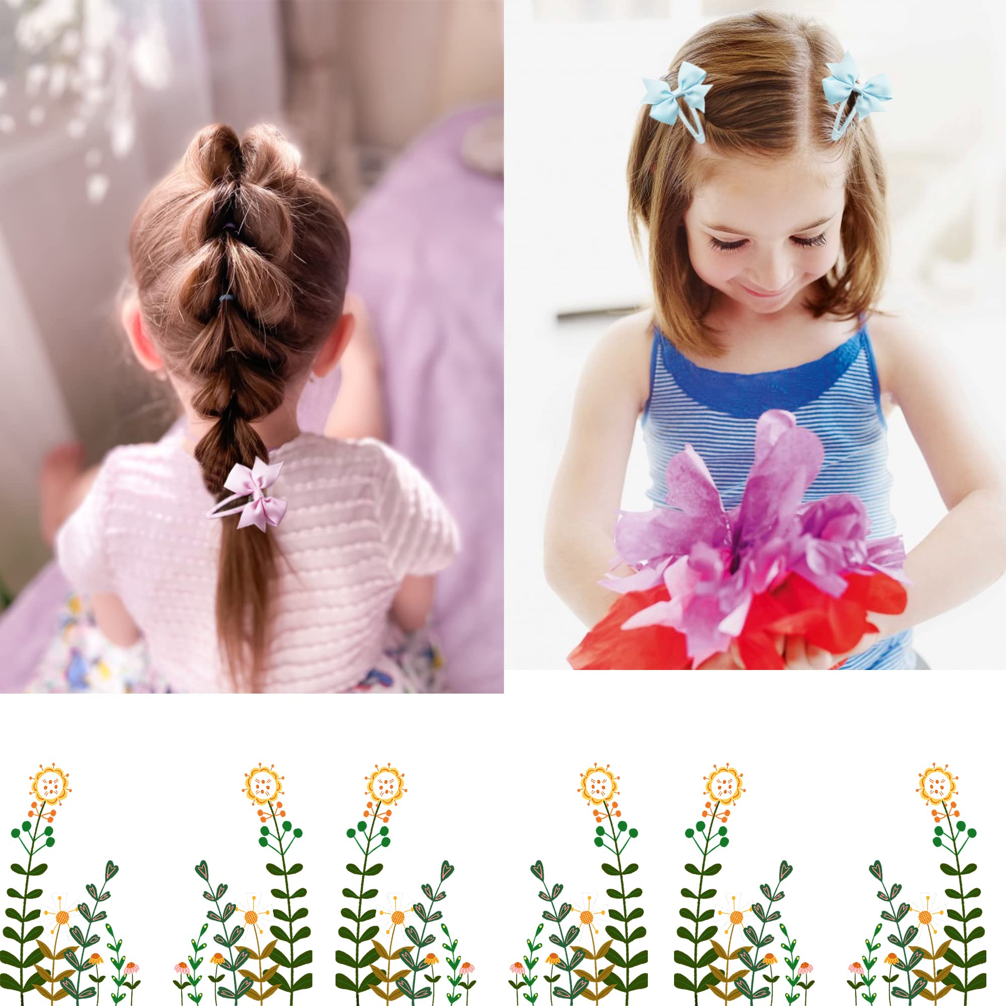 BBGifts 2inch baby hair bows ideal for infants and toddlers' daily outfits.
