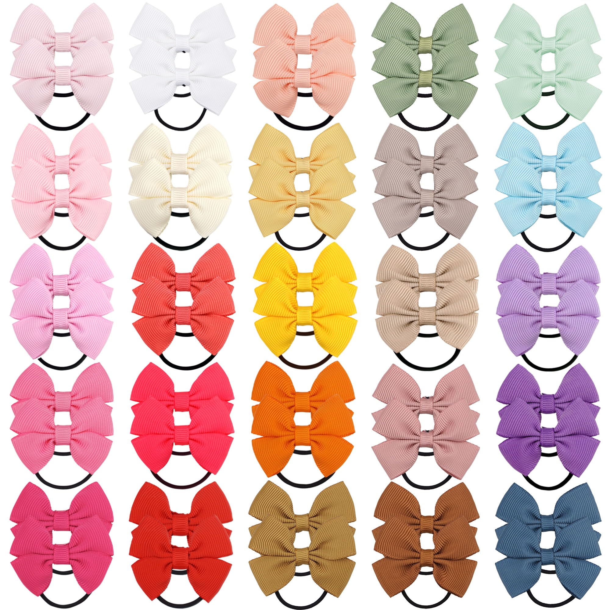 BBGifts tiny 2-inch bows hair ties for everyday hairstyles