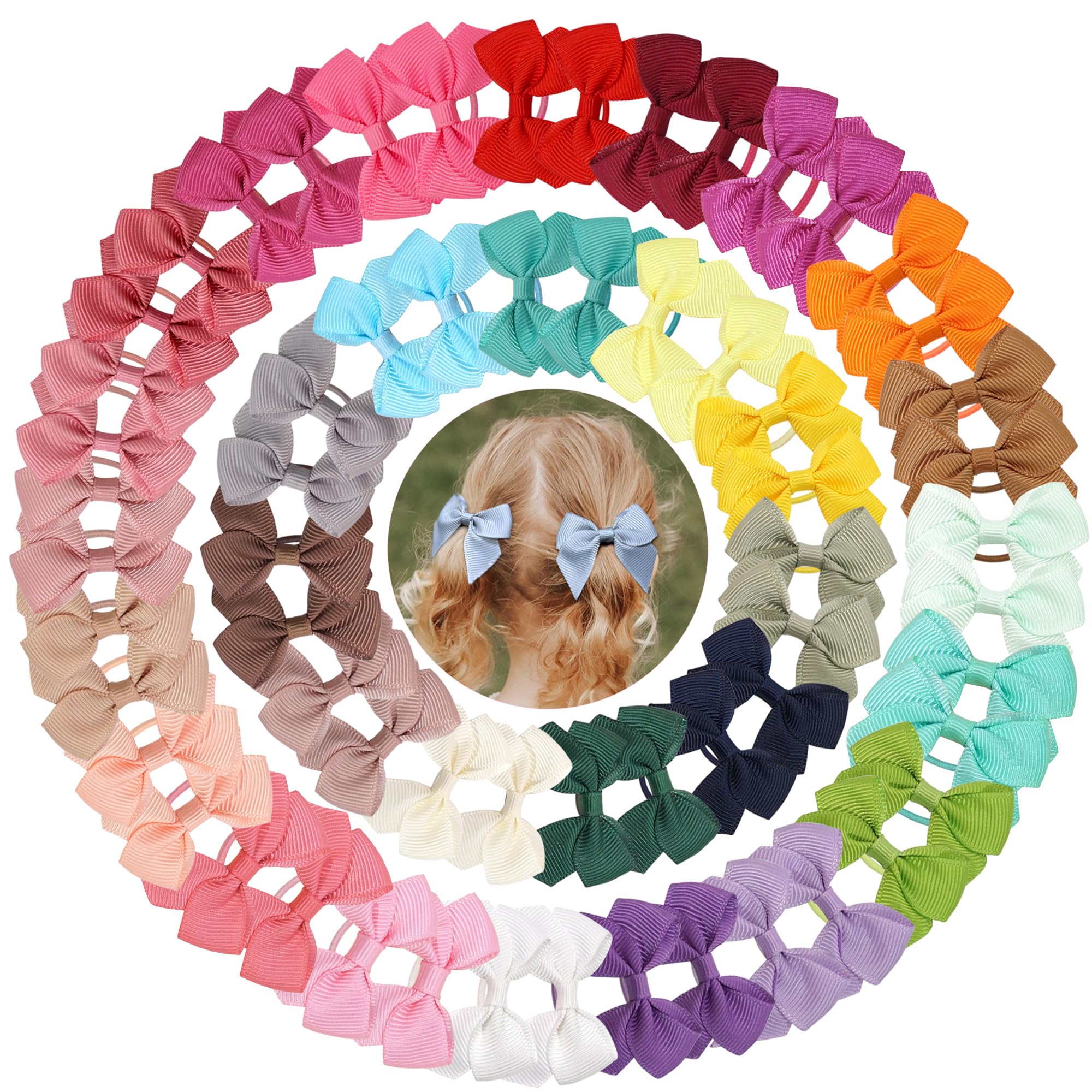BBGifts 60pcs baby hair ties packaging keeps toddler hair tidy