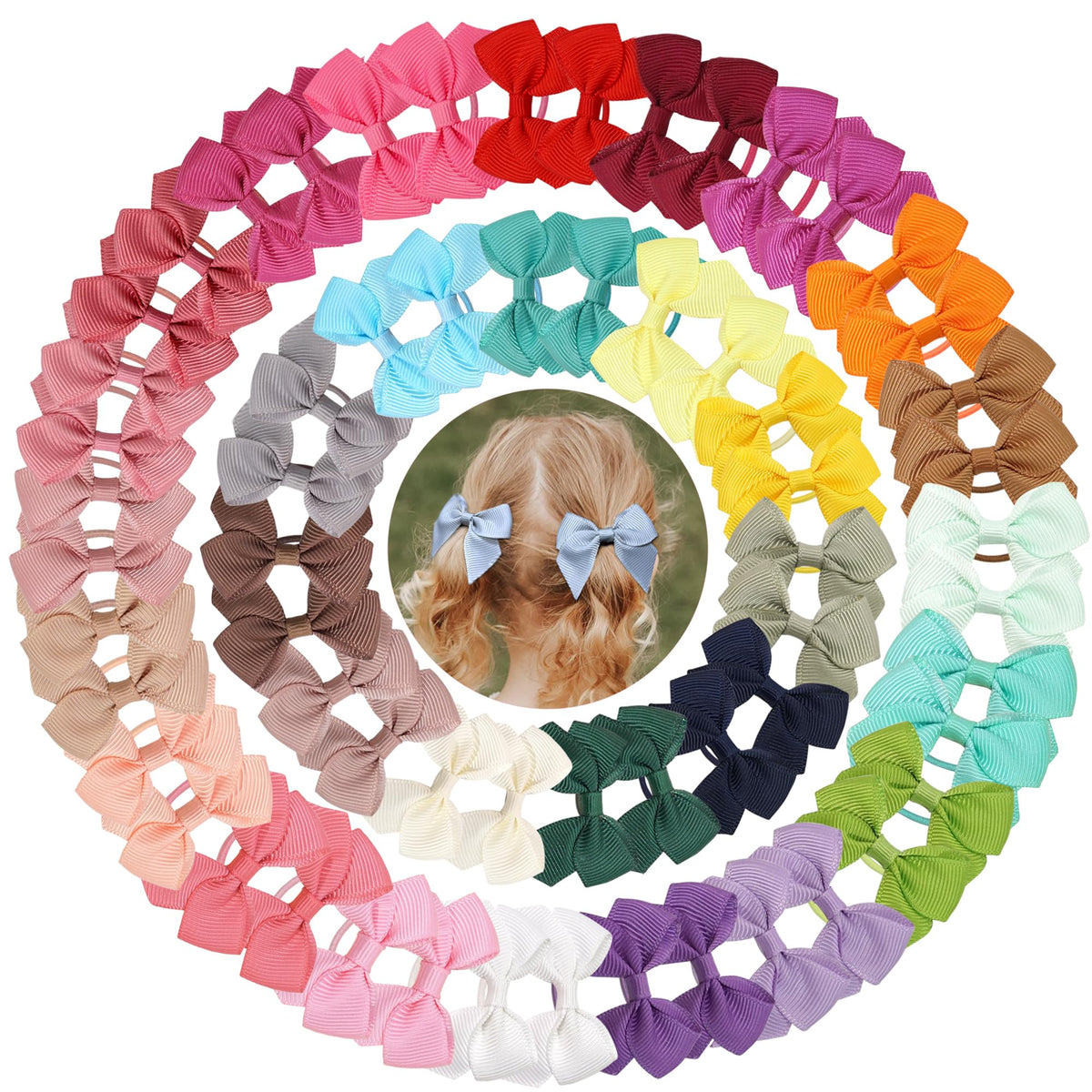 BBGifts 60pcs baby hair ties packaging keeps toddler hair tidy