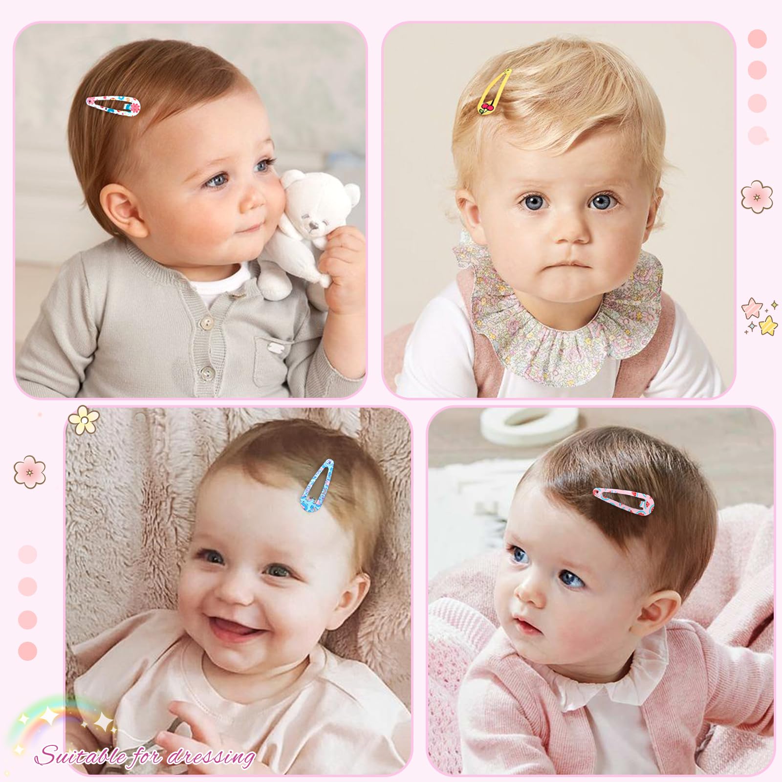 BBGifts baby hair clip with floral pattern ideal for daily outfits and styling.