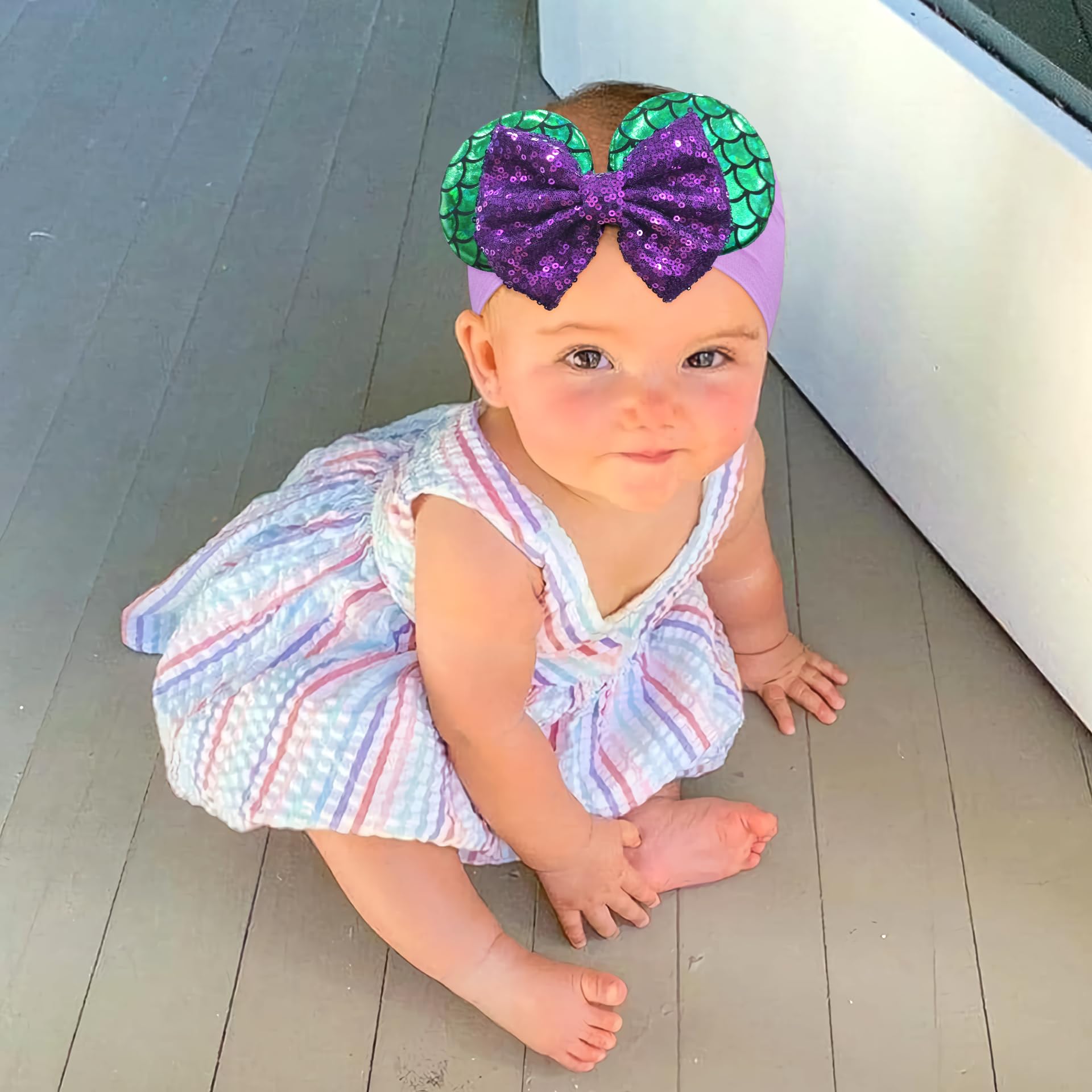 BBGifts baby headband easy to wear with soft fit for infants and toddlers