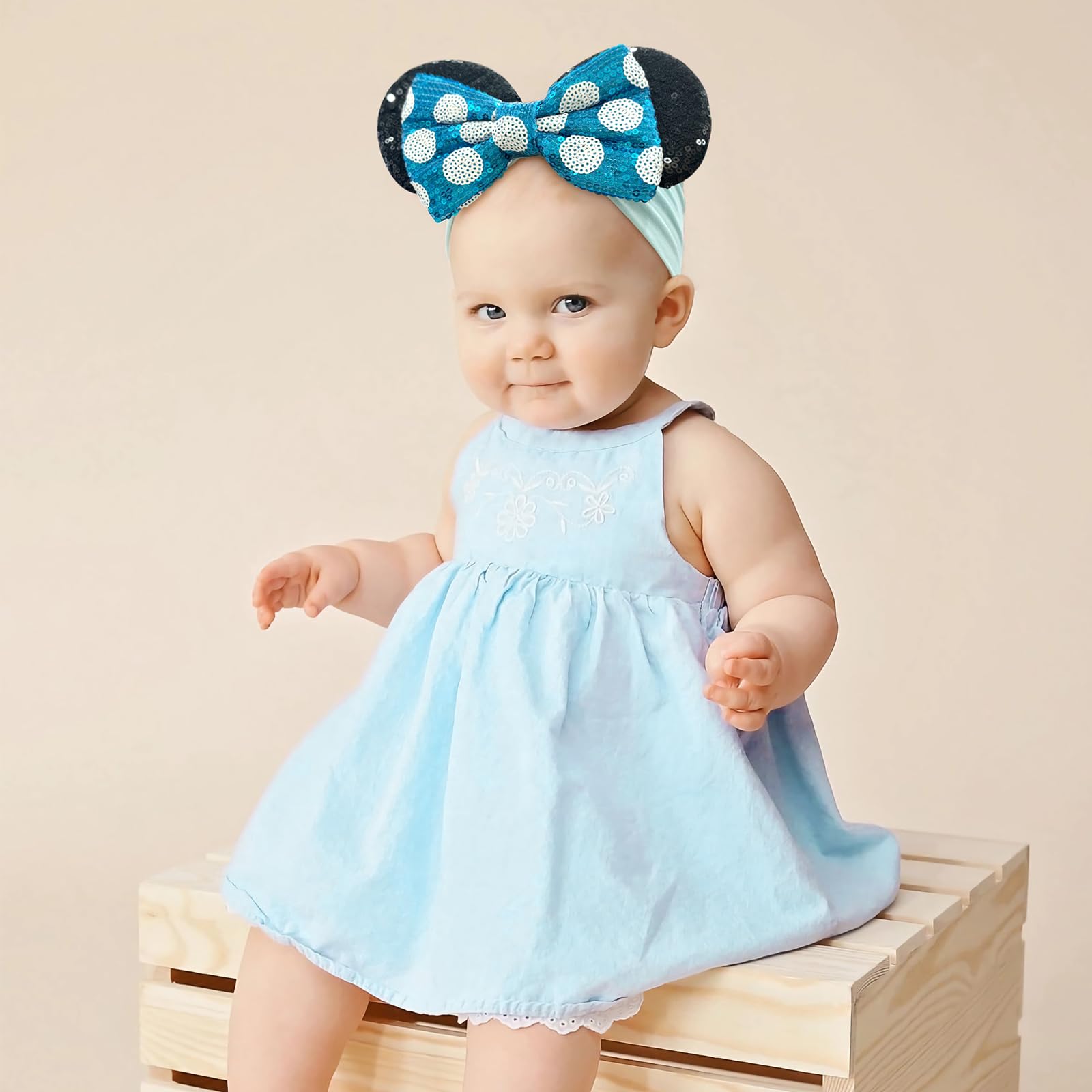 BBGifts mouse ears headband prop for newborn photography and outfits