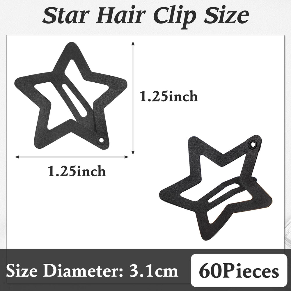 BBGifts black star hair clip closeup shows durable non-slip grip for everyday wear.