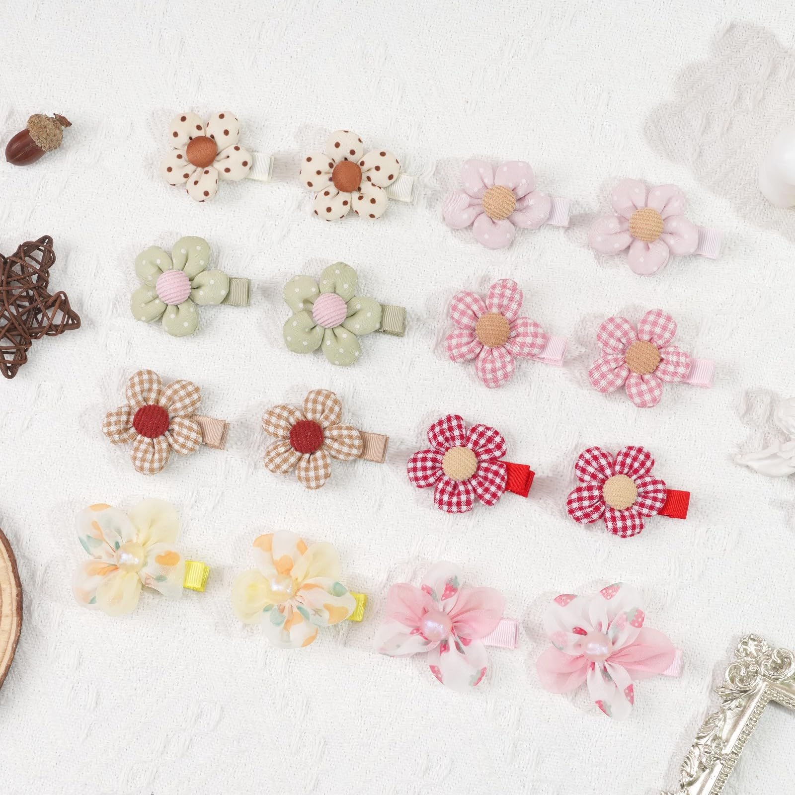 BBGifts boutique baby girl hair clips flowers on-child demonstration for daily use