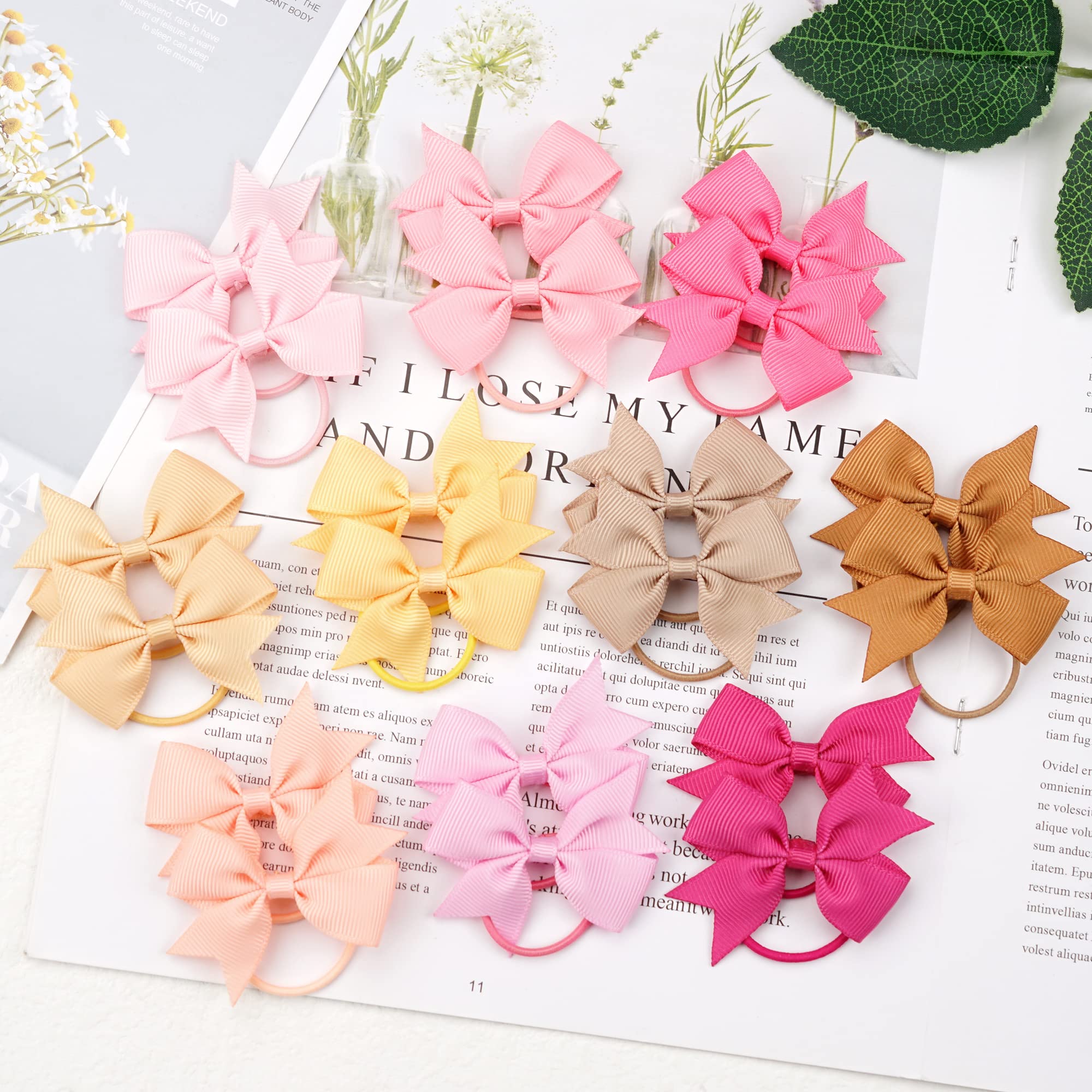 BBGifts colorful bow hair ties variety to match outfits and occasions.