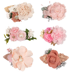BBGifts flower hair bow clip pink close-up ideal for newborn photography