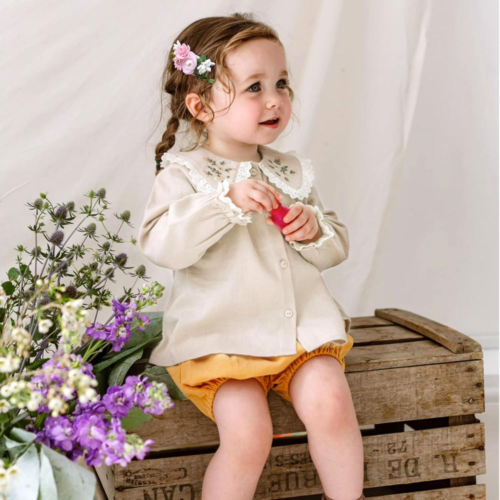 BBGifts flower hair bow clip yellow blooms for toddlers' styling