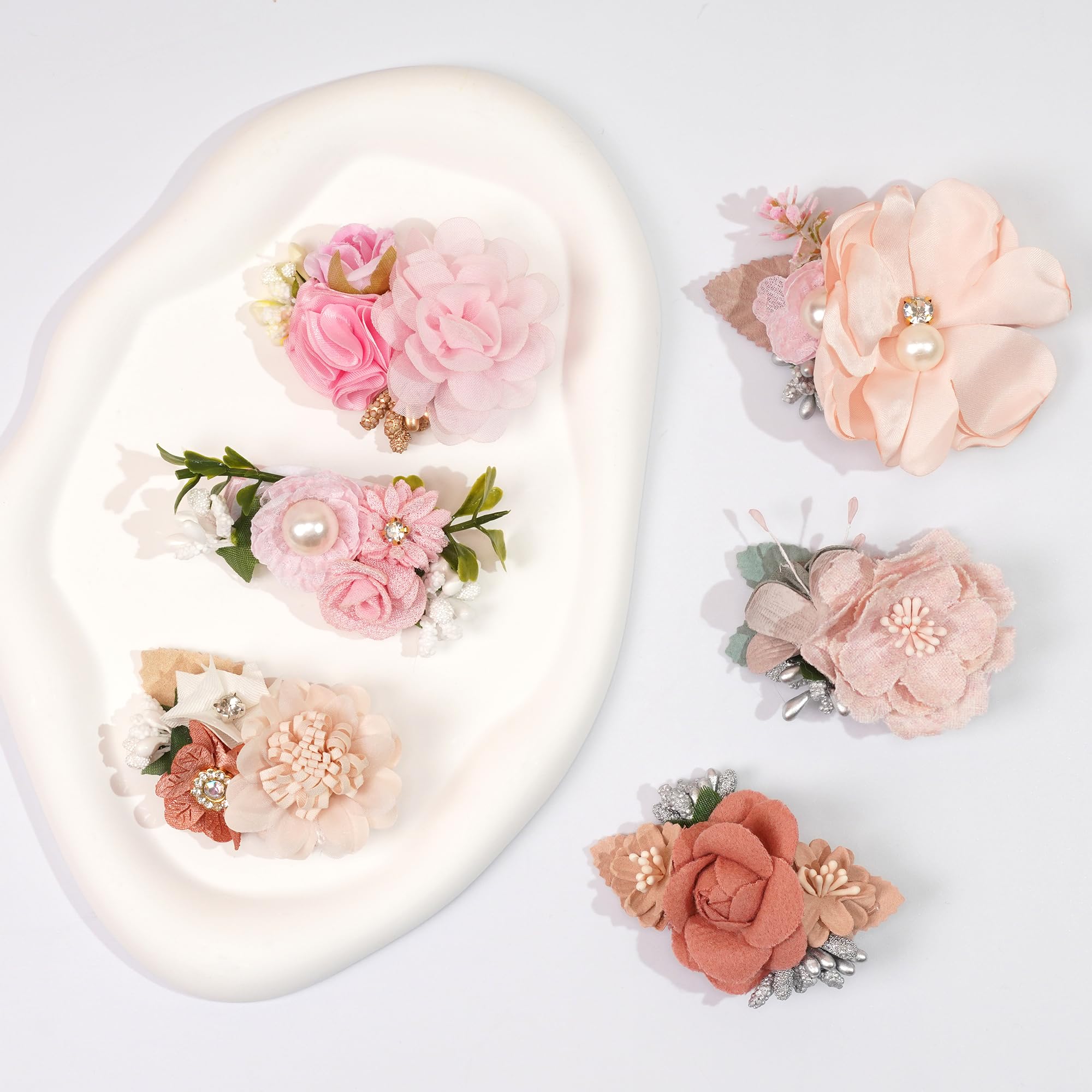 BBGifts flower hair bow clip multi-color set complements outfits