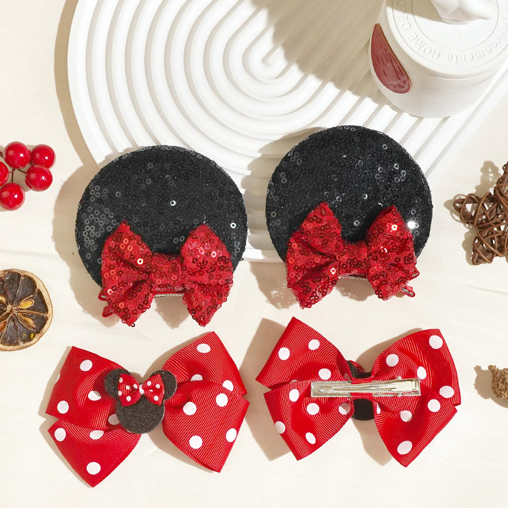 BBGifts glitter mouse ears closeup highlights sparkling headband accent for festive looks.
