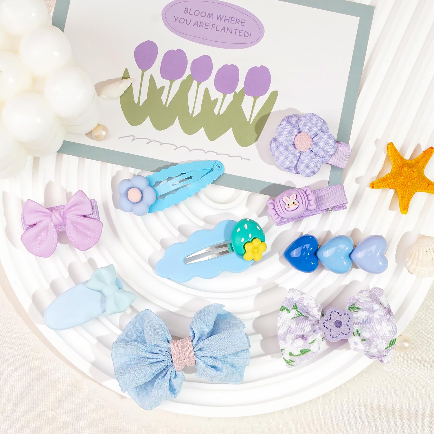 BBGifts hair clip spring-flower fabric texture adds colorful detail for photos