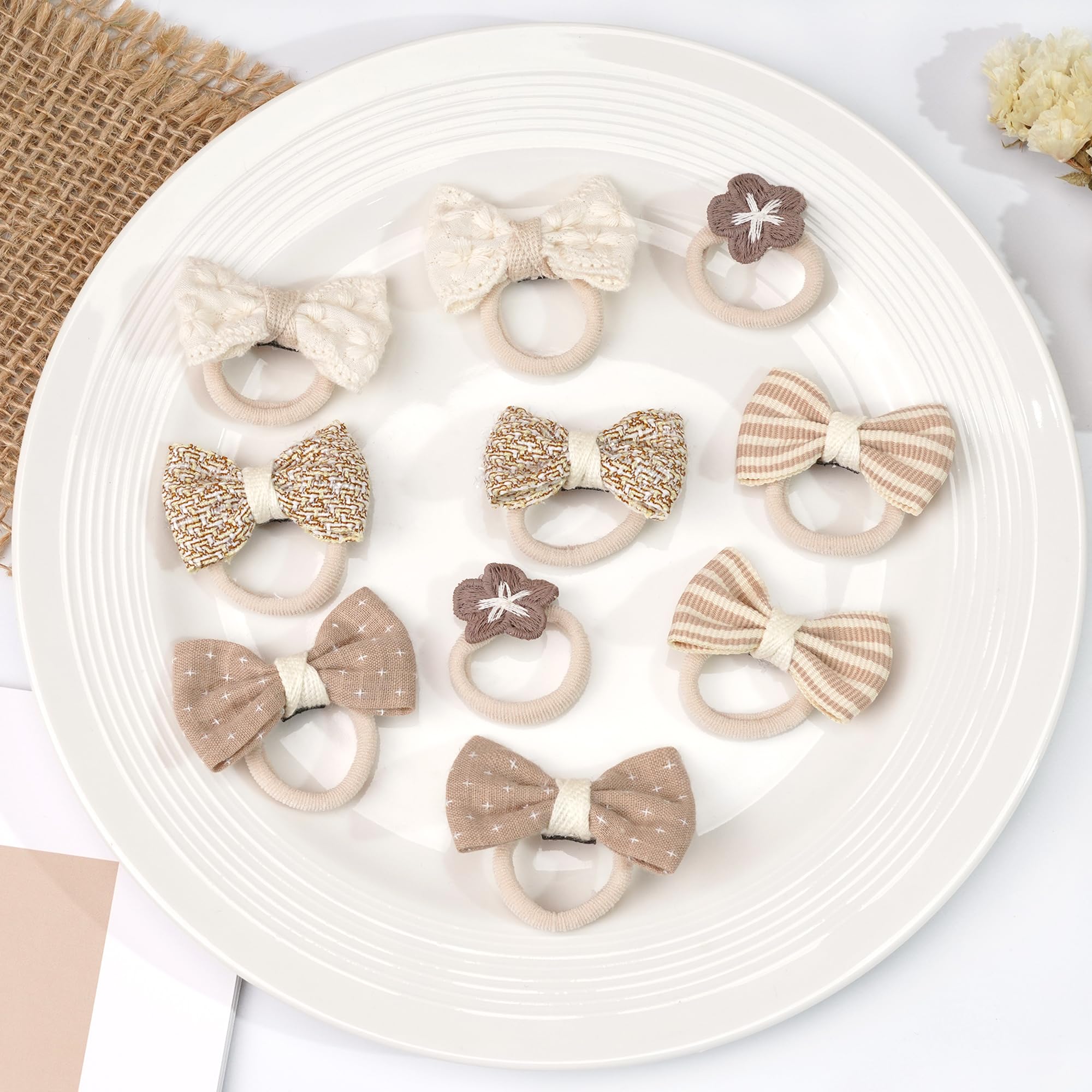 BBGifts Kahki hair ties packaging scene suggests gift-ready boutique style.