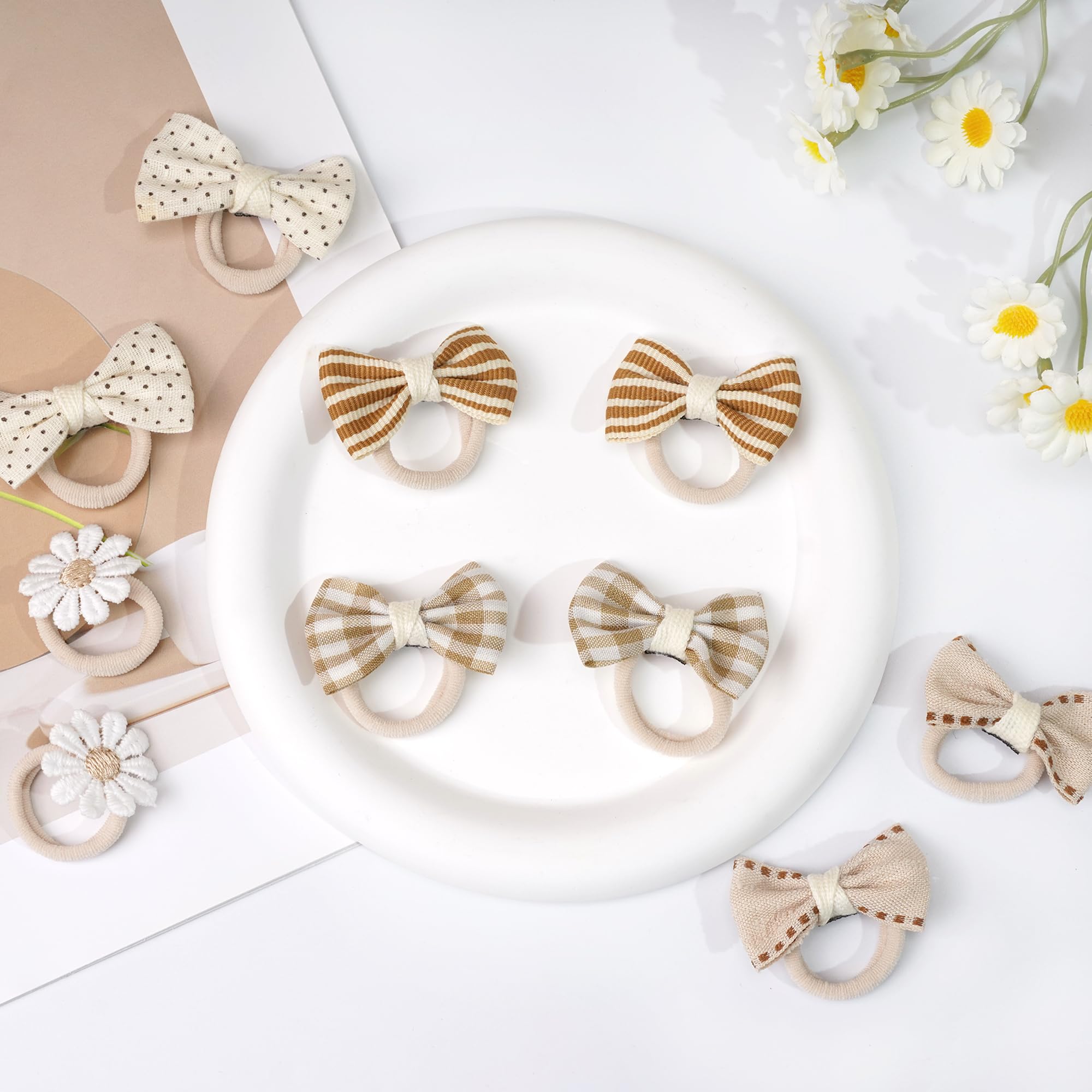 BBGifts Kahki hair ties soft rubber band for gentle, secure wear.