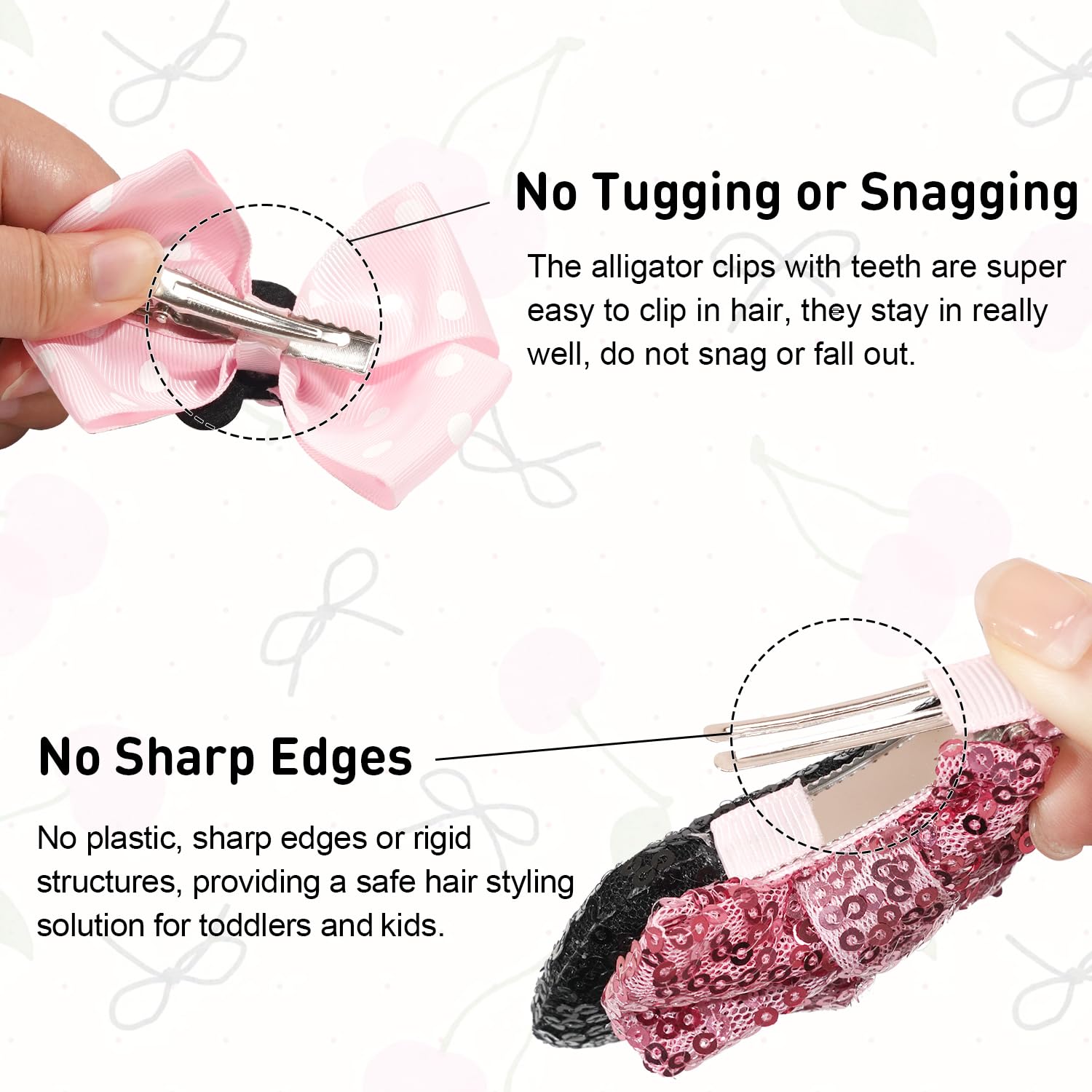 BBGifts metal alligator clip ensures secure wear.