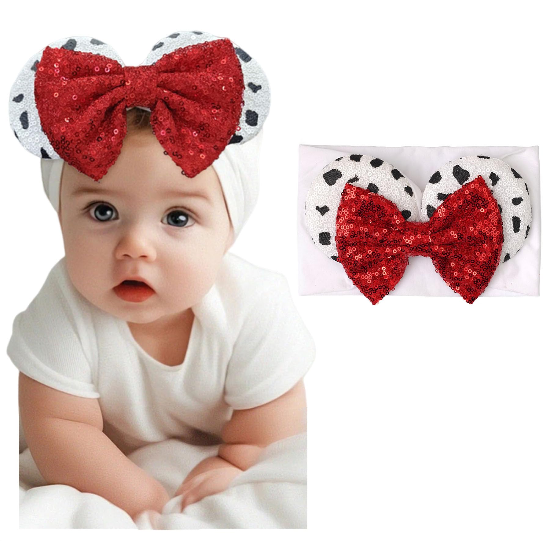BBGifts mouse ears headband with white ears for adorable photos