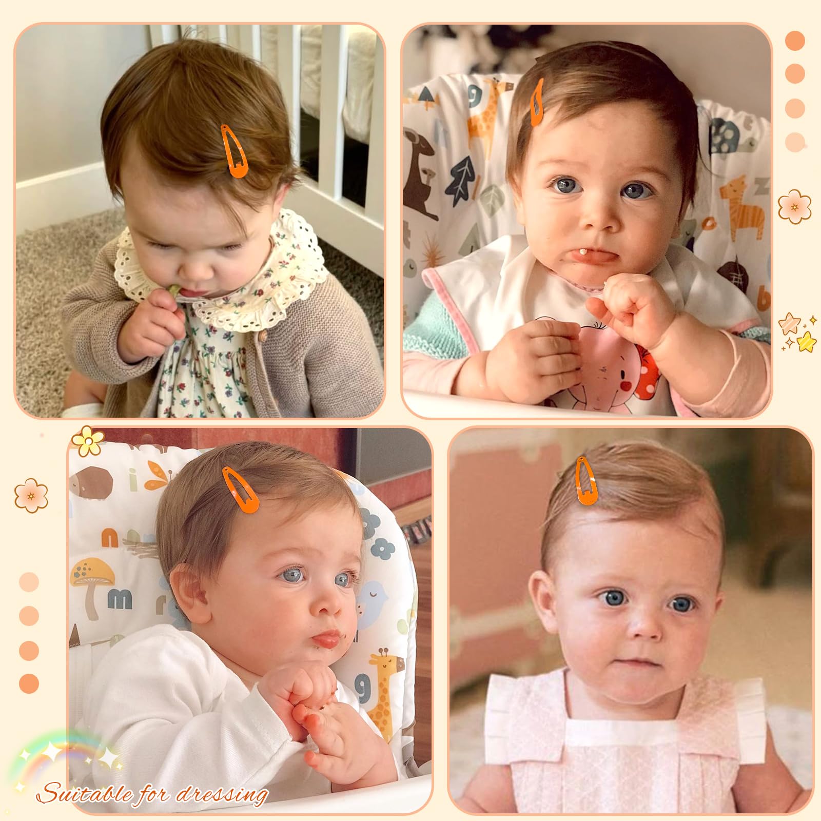 BBGifts orange hair clip closeup showing secure grip